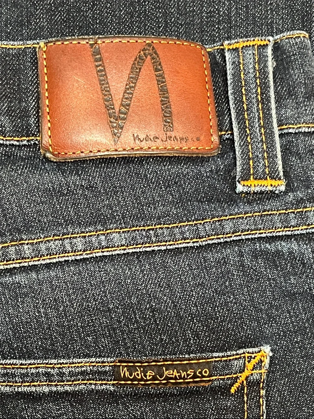 Nudie Jeans Grim Tim Dry Navy Organic Stretch Denim Jeans - Picture 7 of 10